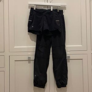 Athleta Girl black pants and shorts M/8-10